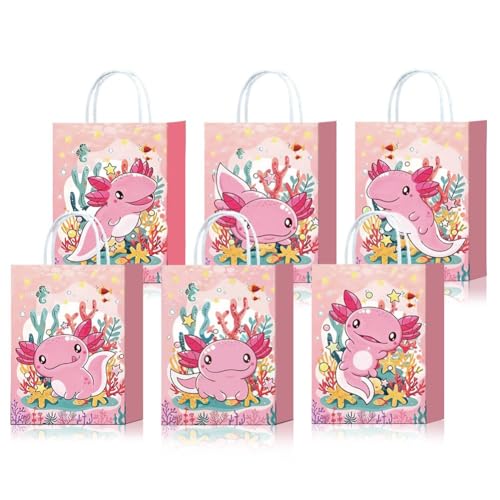 Muteitt Süße Axolotl-Party-geschenktüten, 12 Stück Rosa Axolotl-geschenktüten, Süße Tier-Goodie-süßigkeiten-papiertüte Griffen Für Geburtstagsparty-Dekorationen Muteitt Süße Axolotl-Party-geschenktüten, 12 Stück Rosa Axolotl-geschenktüten, Süße Tier-Goodie-süßigkeiten-papiertüte Griffen Für Geburtstagsparty-Dekorationen von Muteitt
