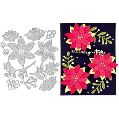 Muteitt Weihnachtsstanzformen, Weihnachtsblätter, Blumen, Stanzformen, Metall-stanzschablonen Für Weihnachten, Scrapbooking, Karten, Alben, Bastelbedarf von Muteitt