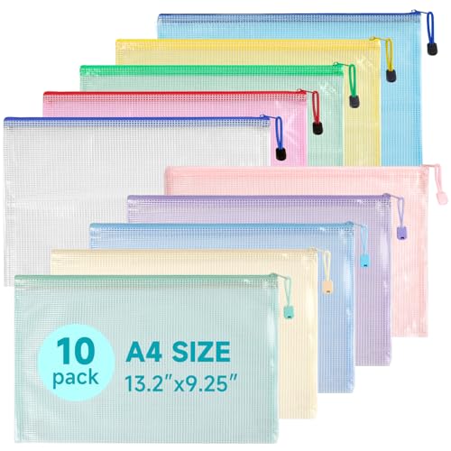 Mutsitaz 10 Stück Dokumententasche mit Reißverschluss A4, Wasserdichter Dokumentenbeutel A4 für Dokumente, Quittung, Papier, Schule, Prüfungsblatt, Kosmetik, Reise, 10 Farben… Mutsitaz 10 Stück Dokumententasche mit Reißverschluss A4, Wasserdichter Dokumentenbeutel A4 für Dokumente, Quittung, Papier, Schule, Prüfungsblatt, Kosmetik, Reise, 10 Farben… von Mutsitaz