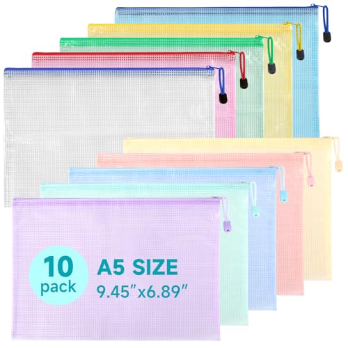 Mutsitaz 10 Stück Dokumententasche mit Reißverschluss A5, Wasserdichter Dokumentenbeutel A5 für Dokumente, Quittung, Papier, Schule, Prüfungsblatt, Kosmetik, Reise, 10 Farben… Mutsitaz 10 Stück Dokumententasche mit Reißverschluss A5, Wasserdichter Dokumentenbeutel A5 für Dokumente, Quittung, Papier, Schule, Prüfungsblatt, Kosmetik, Reise, 10 Farben… von Mutsitaz
