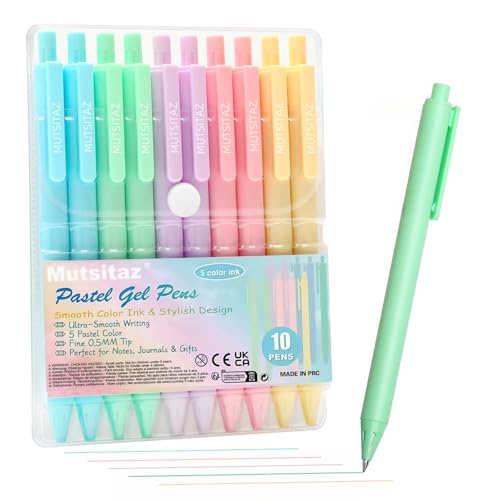 Mutsitaz 10 Stücke Druckkugelschreiber 0,5mm Farbe Tinte, Glatte Schreibende Nette Stifte, Pastell Roller Gelstifte Kugelschreiber Mutsitaz 10 Stücke Druckkugelschreiber 0,5mm Farbe Tinte, Glatte Schreibende Nette Stifte, Pastell Roller Gelstifte Kugelschreiber von Mutsitaz