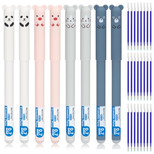 Mutsitaz Radierbarer Kugelschreiber Blaue Tinte, 8 Stück Tintenroller Radierbar mit 24 Nachfüllungen, Erasable Pen Set, 0,7 mm Löschbarer Stift für Studenten, Lehrer, Schule und Büro Mutsitaz Radierbarer Kugelschreiber Blaue Tinte, 8 Stück Tintenroller Radierbar mit 24 Nachfüllungen, Erasable Pen Set, 0,7 mm Löschbarer Stift für Studenten, Lehrer, Schule und Büro von Mutsitaz