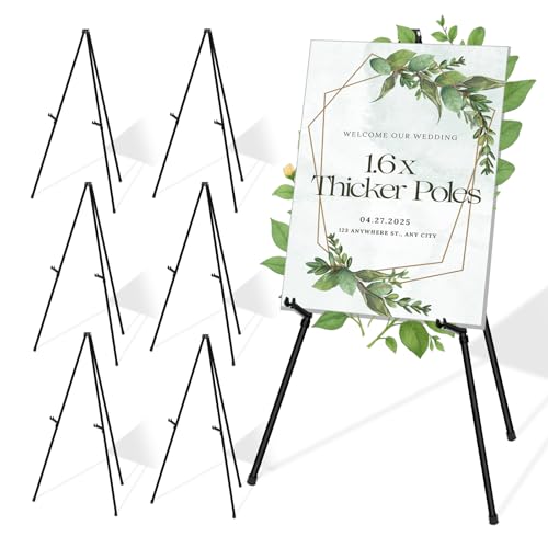 Mutualsign 6 x verdickte Staffelei-Ständer zum Ausstellen und Malen, 165 cm dicker, schwarzer Staffeleiständer, tragbares Stativ, Hochzeits-Willkommensschilder, Metall-Kunststaffeleien für Schilder Mutualsign 6 x verdickte Staffelei-Ständer zum Ausstellen und Malen, 165 cm dicker, schwarzer Staffeleiständer, tragbares Stativ, Hochzeits-Willkommensschilder, Metall-Kunststaffeleien für Schilder von Mutualsign