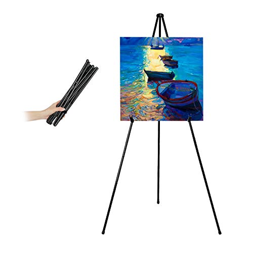 Mutualsign Staffelei 168cm Schwarz Metall Poster Staffelei Ständer Verstellbare Künstler Boden Staffeleien Stativ Leinwand Malerei Display für Hochzeitsschild Präsentationen Poster Kunstdisplays von Mutualsign