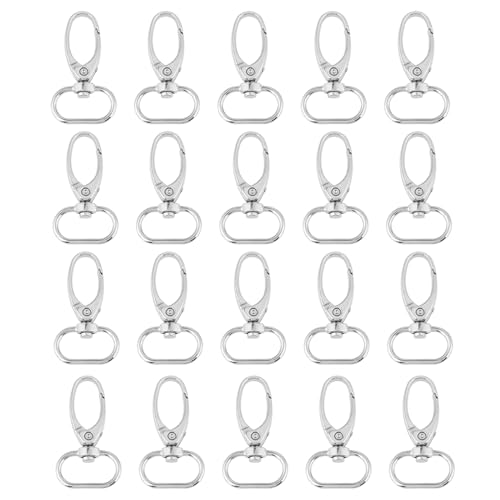 20 Stück Schlüsselring, Schlüsselanhänger Drehverschlüsse, Kettenverschluss, Karabiner Schlüsselanhänger Basteln Selber Machen Ringe Karabinerhaken(20mm) von Mutuer