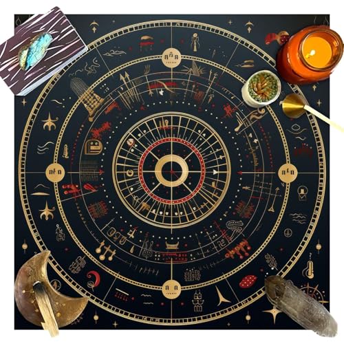 Muuzebsy Tarot-Wahrsagetuch, Tarotkarten-Tischdecke, Tischzubehör, Tarotkartentischdecke, Tarot-Tuch, Tarot-Matte für Tarot-Enthusiasten, Hellseher, Zauberer und Familien von Muuzebsy