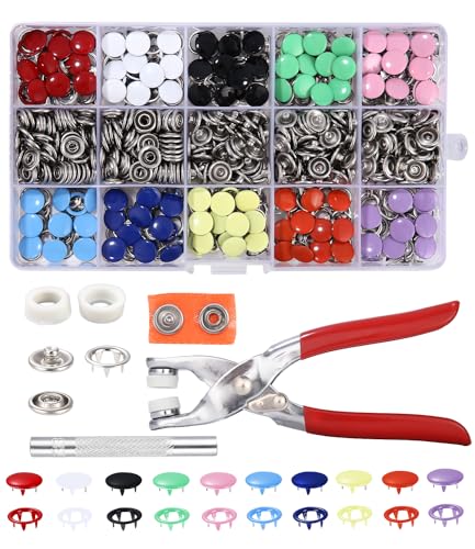 Muxiao 200 sets Druckknöpfe kit mit Zange,hohle und solide Metallknöpfe,9,5mm Jersey Druckknöpfe 10 Farben,Für Diy Basteln Baby Kinder Kinderbekleidung,Kleidung Taschen,Handgemaakt Muxiao 200 sets Druckknöpfe kit mit Zange,hohle und solide Metallknöpfe,9,5mm Jersey Druckknöpfe 10 Farben,Für Diy Basteln Baby Kinder Kinderbekleidung,Kleidung Taschen,Handgemaakt von Muxiao