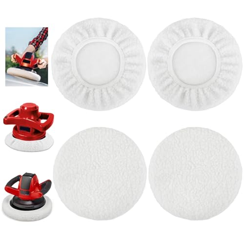Muyohix 4 Stück Polierhaube Set, Lammwoll-Polierhauben für 220mm-250mm Poliermaschinen, Auto-Polierhauben für Einhell Akku-Autopoliermaschinen CE-CB 18/254 Li, CC-PO 90 Muyohix 4 Stück Polierhaube Set, Lammwoll-Polierhauben für 220mm-250mm Poliermaschinen, Auto-Polierhauben für Einhell Akku-Autopoliermaschinen CE-CB 18/254 Li, CC-PO 90 von Muyohix