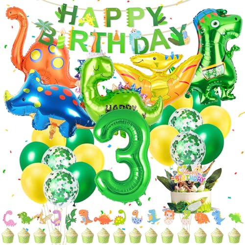 Muyohix Dino Geburtstag Deko 3 Jahre, 39 Stück Dino Deko Kindergeburtstag, XXL Dinosaurier Geburtstagsdeko Jungen 3 Jahre, Luftballons Grün Gelb für Dinosaurier Dschungel Party Kindergeburtstag Muyohix Dino Geburtstag Deko 3 Jahre, 39 Stück Dino Deko Kindergeburtstag, XXL Dinosaurier Geburtstagsdeko Jungen 3 Jahre, Luftballons Grün Gelb für Dinosaurier Dschungel Party Kindergeburtstag von Muyohix