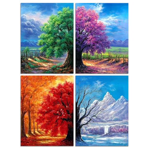 Muzagroo 4er Pack 5D Diamond Painting Kits für Erwachsene DIY Drill Diamond Art Kits 4 Jahreszeiten Wandkunst für Wohnzimmer Diamanten Kunst und Handwerk nach Zahlen für Anfänger Muzagroo 4er Pack 5D Diamond Painting Kits für Erwachsene DIY Drill Diamond Art Kits 4 Jahreszeiten Wandkunst für Wohnzimmer Diamanten Kunst und Handwerk nach Zahlen für Anfänger von Muzagroo Art