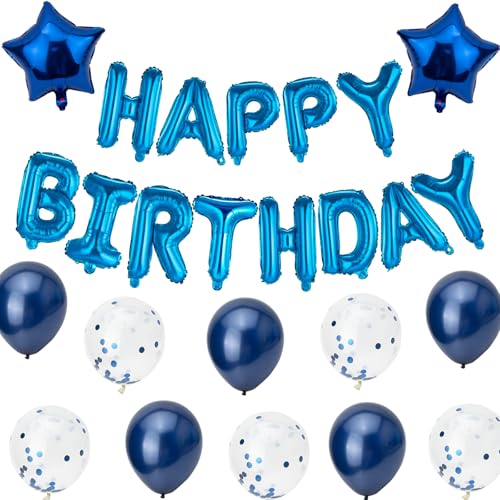 Blau Happy Birthday Luftballons Banner Happy Birthday Dekorationen für Männer und Jungen Folie Selbstaufblasende Luftballons Wimpelkette für Party Dekoration Blau Happy Birthday Luftballons Banner Happy Birthday Dekorationen für Männer und Jungen Folie Selbstaufblasende Luftballons Wimpelkette für Party Dekoration von Muzigs