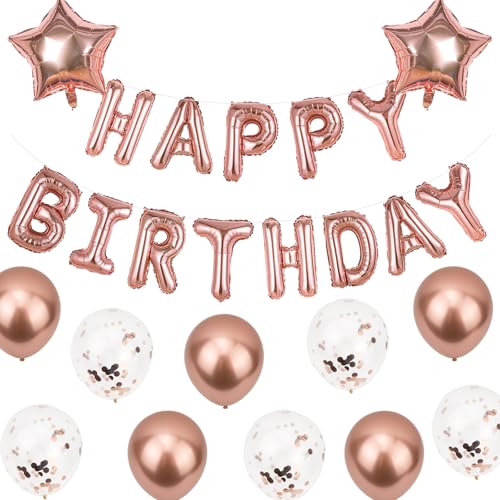 Roségold Happy Birthday Luftballons Banner Happy Birthday Dekorationen für Frauen und Mädchen Folie Selbstaufblasende Alphabet Ballons Wimpelkette für Party Dekoration Roségold Happy Birthday Luftballons Banner Happy Birthday Dekorationen für Frauen und Mädchen Folie Selbstaufblasende Alphabet Ballons Wimpelkette für Party Dekoration von Muzigs