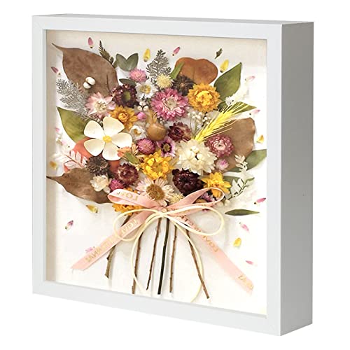 Muzilife 3D Bilderrahmen zum Befüllen 30x30 cm-Tiefer Holz Rahmen Weiß, Objektrahmen Shadow Box mit Glasscheibe, als Geschenk für Familie Freunde usw. (Weiß, 30x30cm) von Muzilife