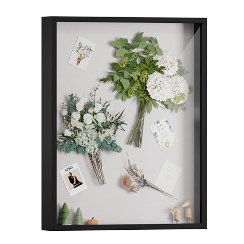Muzilife 3D Bilderrahmen zum Befüllen Schwarz 40x50 cm, Holz Rahmen Objektrahmen Shadow Box mit Glasscheibe, Perfekt zum Basteln und als Geschenk für Familie Freunde Muzilife 3D Bilderrahmen zum Befüllen Schwarz 40x50 cm, Holz Rahmen Objektrahmen Shadow Box mit Glasscheibe, Perfekt zum Basteln und als Geschenk für Familie Freunde von Muzilife