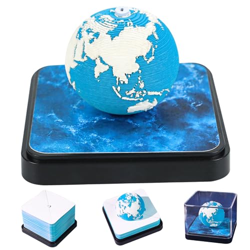 3D-Notizblock, erdförmiger 3D-Kalender mit 195 Blättern, 2026-Papierskulptur-Tischkalender mit Acryl-Cover für Zuhause, Büro, Geschenk. von Muzrunq