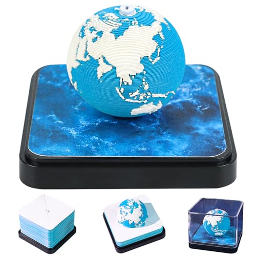 3D-Notizblock, erdförmiger 3D-Kalender mit 195 Blättern, 2026 Papierskulptur-Tischkalender mit Acrylabdeckung für Zuhause, Büro, Geschenk 3D-Notizblock, erdförmiger 3D-Kalender mit 195 Blättern, 2026 Papierskulptur-Tischkalender mit Acrylabdeckung für Zuhause, Büro, Geschenk von Muzrunq