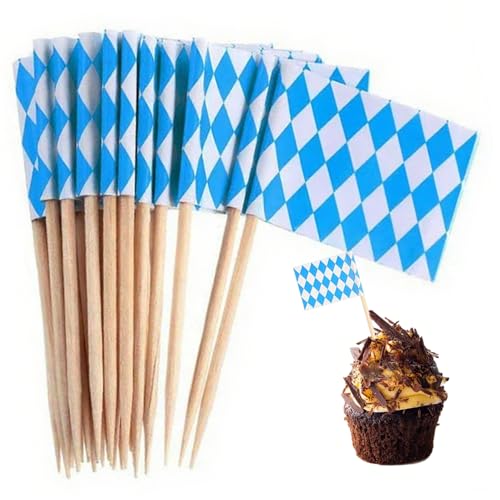 Bier Cupcake Topper, 100pcs Oktoberfest Zahnstocher Flaggen Flaggen Bierparty Oktoberfest Cupcake Picks für Grills Snack Würste Kuchendekoration Bier Cupcake Topper, 100pcs Oktoberfest Zahnstocher Flaggen Flaggen Bierparty Oktoberfest Cupcake Picks für Grills Snack Würste Kuchendekoration von Muzrunq