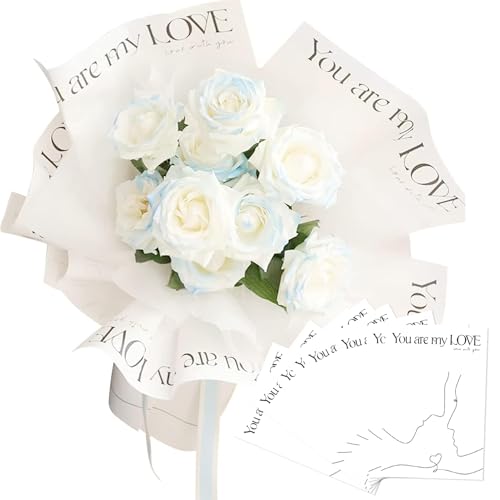 Blumenverpackungspapier 100 Blätter 12x18 wasserdichte verdickte koreanische Blumenstraußpapier für Geburtstag Hochzeitsurlaub Dekoration von Muzrunq