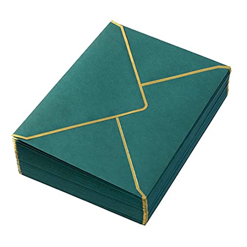 Hochzeitseinladungsumschließung Grußkarte gegen Klappenumschläge Engagement Party Einladungskarten mit goldener Grenze für Partyversorgung dunkelgrün 30pcs 16x11cm Hochzeitseinladungsumschließung Grußkarte gegen Klappenumschläge Engagement Party Einladungskarten mit goldener Grenze für Partyversorgung dunkelgrün 30pcs 16x11cm von Muzrunq