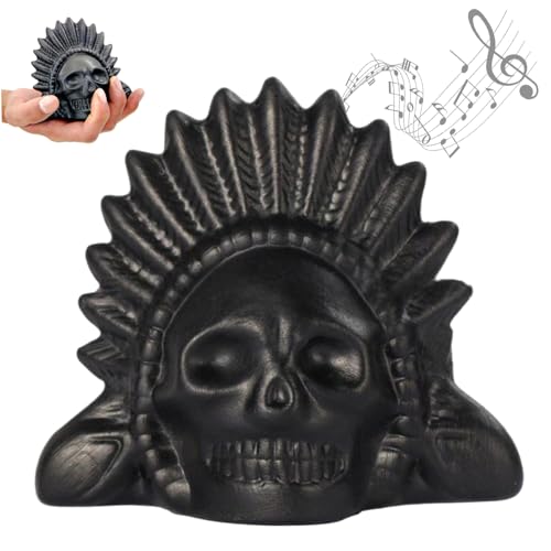 Muzrunq Aztekische Todespfeife, lauteste, uralte Todespfeife mit Totenkopf, furchterregend menschlich klingendes Sammlerstück, traditionelles Geschenk für Halloween und Themenveranstaltungen von Muzrunq