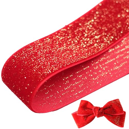 Muzrunq Samtband DIY rotes Samtband Schneidertes Glitzerband lebendiger Dekorationsband Geschenkverpackungsband Bögen Chinesisches Knoten, rot 32,8ft x 1,5 Zoll Muzrunq Samtband DIY rotes Samtband Schneidertes Glitzerband lebendiger Dekorationsband Geschenkverpackungsband Bögen Chinesisches Knoten, rot 32,8ft x 1,5 Zoll von Muzrunq