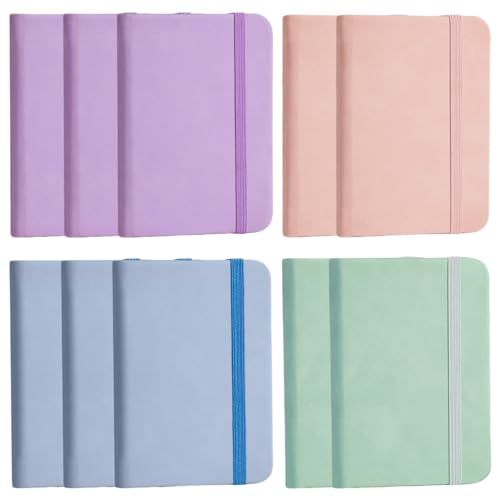 Pocket Notebook, 10pcs 3x4 Zoll A7 kleiner Notebook -Taschengröße mit elastischen Band Leder Mini Notepad kleine Größe, Mini, Notizblock, Lederjournal von Muzrunq