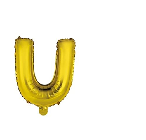 Mv tech Folienballon Helium, 41 cm, Gold, Buchstabe U, wie abgebildet von Mv tech
