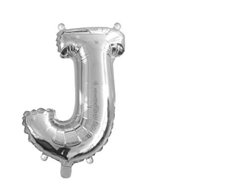 Mv tech Folienballon Helium, 41 cm, Silber, Buchstabe J, wie abgebildet von Mv tech