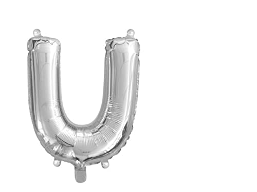 Mv tech Folienballon Helium, 41 cm, Silber, Buchstabe U, wie abgebildet von Mv tech