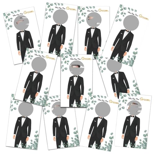 Dusche Spielkarten, Dusche Spiele, Who Has The Groom Cards, 48 Decks inklusive, Scratch-Off Design, 9 x 5 cm/3.54x1.97 Zoll, für Paare von Mwkbbn