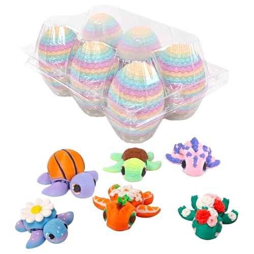 Kleine Mystery-, Bunte Ostereier, Schildkröte im Inneren, für Party, Osterkorb, 2,54–5,08 cm/6 cm, für Halloween, Geburtstag, 6 Stück Kleine Mystery-, Bunte Ostereier, Schildkröte im Inneren, für Party, Osterkorb, 2,54–5,08 cm/6 cm, für Halloween, Geburtstag, 6 Stück von Mwkbbn