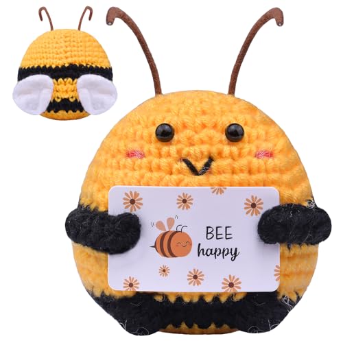 Mwmoeen Pocket Hug Biene Glücksbringer Geschenke, Glück Biene Positive Geschenke, Positive Kartoffel Mutmacher Geschenk, Gute Besserung Geschenk, Einschulung Geschenk(B37) von Mwmoeen