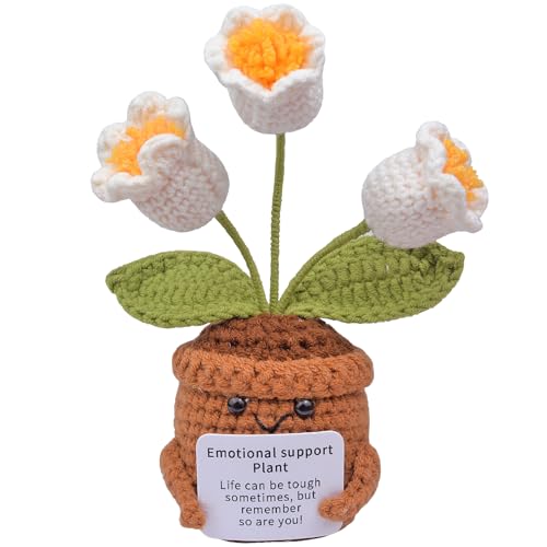 Mwmoeen Pocket Hug Positive Blume, Lustige Positive Strickwolle Sonnenblume Motivationsgeschenke Geschenke für Freundin Kollegen und Famili(P4) von Mwmoeen