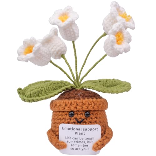 Mwmoeen Pocket Hug Positive Blume, Lustige Positive Strickwolle Sonnenblume Motivationsgeschenke Geschenke für Freundin Kollegen und Famili(P7) von Mwmoeen