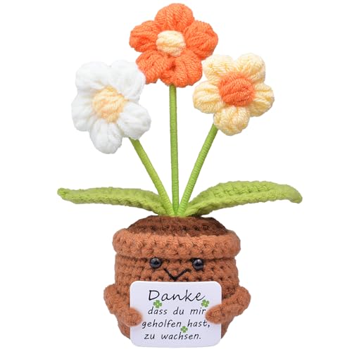 Mwmoeen Pocket Hug Positive Sonnenblume, Kreative Strickwolle Positive Kartoffel, Positive Sukkulente Positiver Kaktus Beste Freundin Geschenke für Freundin Kleine Geschenke für Frauen von Mwmoeen