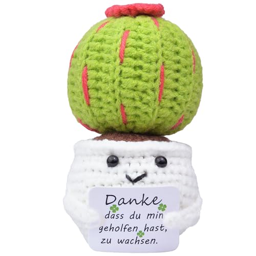 Mwmoeen Pocket Hug Positive Sonnenblume, Kreative Strickwolle Positive Kartoffel, Positive Sukkulente Positiver Kaktus Beste Freundin Geschenke für Freundin Kleine Geschenke für Frauen von Mwmoeen