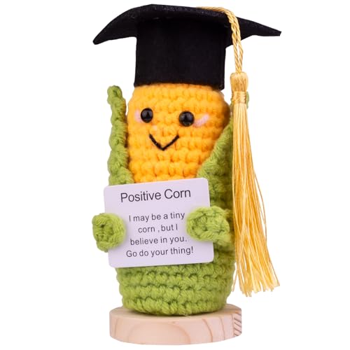 Mwmoeen Positive Kartoffel Puppe, Kreative Strickwolle Pocket Hug Positive Kartoffel Motivationsgeschenke mit Doktorhut Geschenk bei Prüfungen Abschlussfeier für Freundin Geschenke(F7) von Mwmoeen