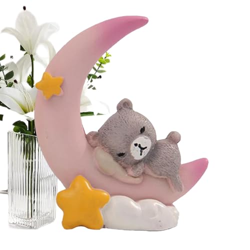 Mwqpgyh Süße Kuchen -Topper, Mondbärenkuchen -Topper - Desktop -Statue -Ornament | Desktop Mondbärenstatue -Orament für Babyparty, Harz -Figur -Kuchendekoration von Mwqpgyh