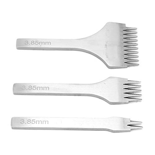 3 Stücke Handarbeit Leder Pro Stechen Eisen Französisch Stil Leder Werkzeuge Stich 2,7/3,0/3,38/3,85 Mm Leder Meißel Locher Werkzeug(3.85mm) von Mwrode