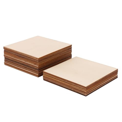 Mxfans 20 x Modelliermaterialien Lindenholz Holzplatte für Architekturmodell 10 x 10 x 0,3 cm von Mxfans