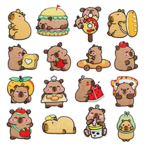 Mxshc Dekorative Aufbügelpatches Für Kleidung,16 Stück Capybara Aufnäher Für Kleidung | Ästhetische Abzeichen Zubehör Zum Reparieren Und Verzieren Von Rucksack Jacke Mütze Für Damen Herren Mxshc Dekorative Aufbügelpatches Für Kleidung,16 Stück Capybara Aufnäher Für Kleidung | Ästhetische Abzeichen Zubehör Zum Reparieren Und Verzieren Von Rucksack Jacke Mütze Für Damen Herren von Mxshc