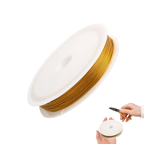 Mxshc Perlendraht Zum Auffädeln,Metallperlendraht für die Herstellung von Schmuck - Gold Silber Bastelbedarf Für Anfänger Halskette Ornamente Mxshc Perlendraht Zum Auffädeln,Metallperlendraht für die Herstellung von Schmuck - Gold Silber Bastelbedarf Für Anfänger Halskette Ornamente von Mxshc