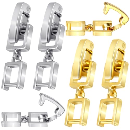 Mxxipp 4 Stück Halsketten-Armband-Verlängerung, Faltschließe, Kupfer-Verlängerung, Schmuckverschlüsse für Schmuckherstellung, Silber und Gold von Mxxipp