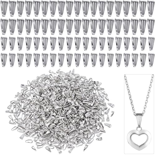 Mxxipp 500 Stück Quetschbügel-Verschlüsse, Kettenverbinder, 2 Größen, Haken-Schnappverschluss für Anhänger, Armbänder, Halsketten, Schmuckherstellung, 8,5 mm/7,3 mm von Mxxipp
