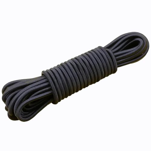 Elastische Kordel/Runder Hutgummi Schwarz & Weiß, Basteln, Gummischnur,Schmuck Auffädeln, Masken, Partyhüte (Schwarzer Gummizug, 2 mm - 5 Meter) von MxyVrix