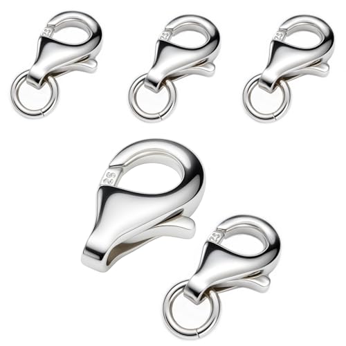 My-Bead Karabinerverschlüsse 925 Sterling Silber 11mm (14mm) Kettenverschlüsse für Ketten Armbänder Colliers Ersatz & Reparatur Karabinerhaken DIY Schmuckzubehör (3 Stück) von My-Bead