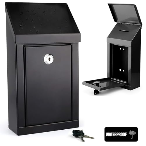 Metall-Spendenbox, Wohltätigkeitsorganisation, Stahl, Sammelbox, Bürovorschlagsbox, sichere Box mit Schlitz Oben und Schloss, mit Schlüsseln, Wandhalterung mit vorgebohrten Löchern, 25,4 x 15,2 x 6,3 Metall-Spendenbox, Wohltätigkeitsorganisation, Stahl, Sammelbox, Bürovorschlagsbox, sichere Box mit Schlitz Oben und Schloss, mit Schlüsseln, Wandhalterung mit vorgebohrten Löchern, 25,4 x 15,2 x 6,3 von My Charity Boxes