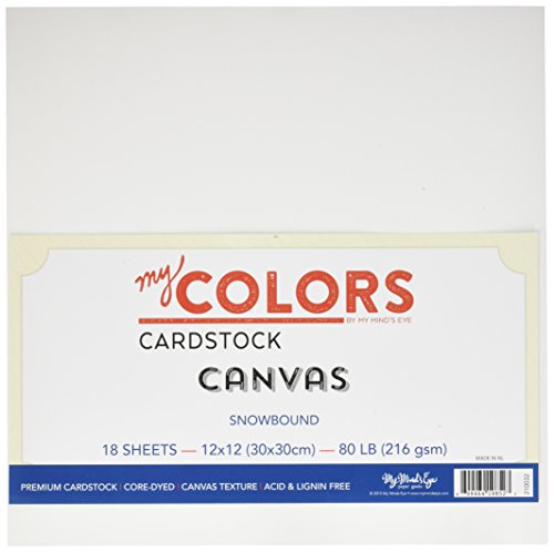 My Farben Karton 12 x 12 Zoll 18 Leinwand Snowbound tonkartons Bundle, Weiß von My Colors