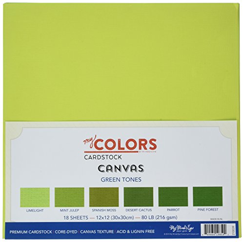 My Colors Cardstock 30,5 x 30,5 cm Leinwand-Töne Kartonbündel, Grün von My Colors