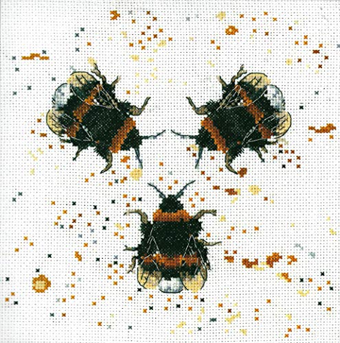 My Cross Stitch BMCS02 Kreuzstich-Set, Motiv Bee Happy Bree Merryn, Stoff, 8x8 inches von My Cross Stitch